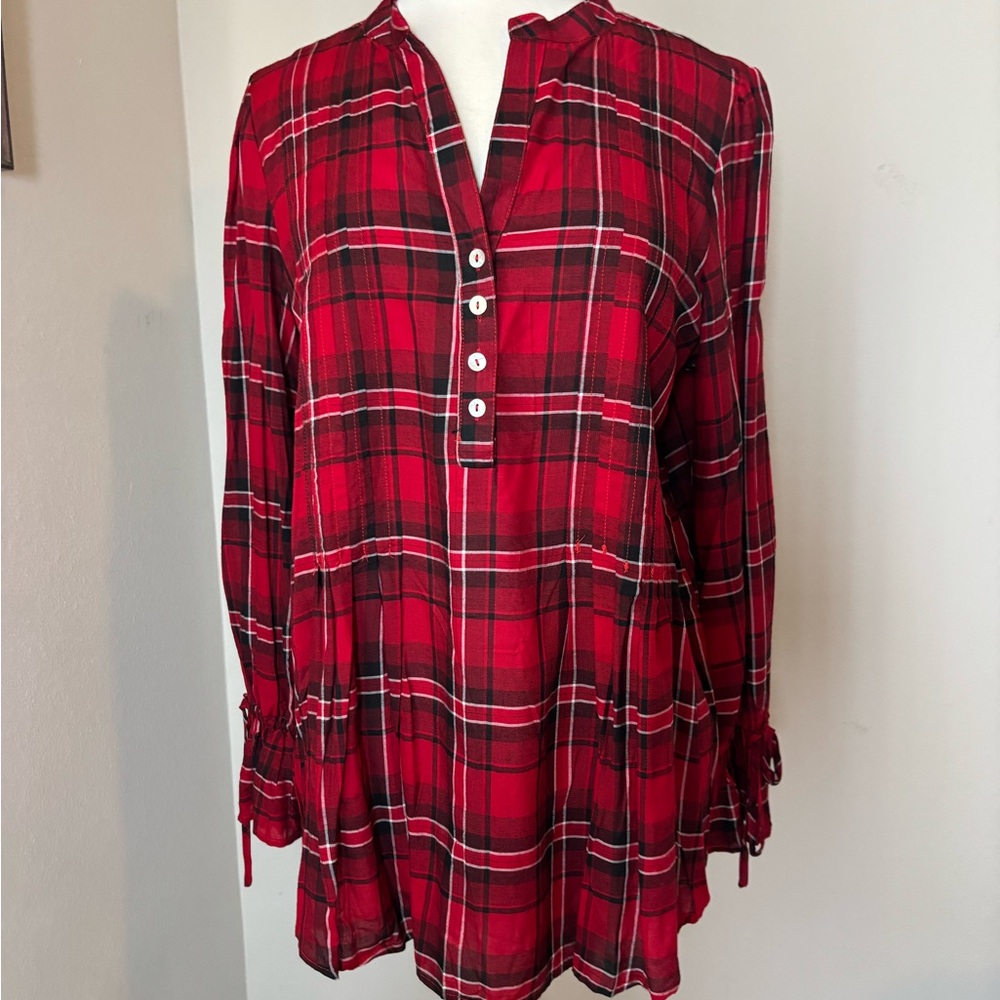 Suzanne Betro Plaid Blouse